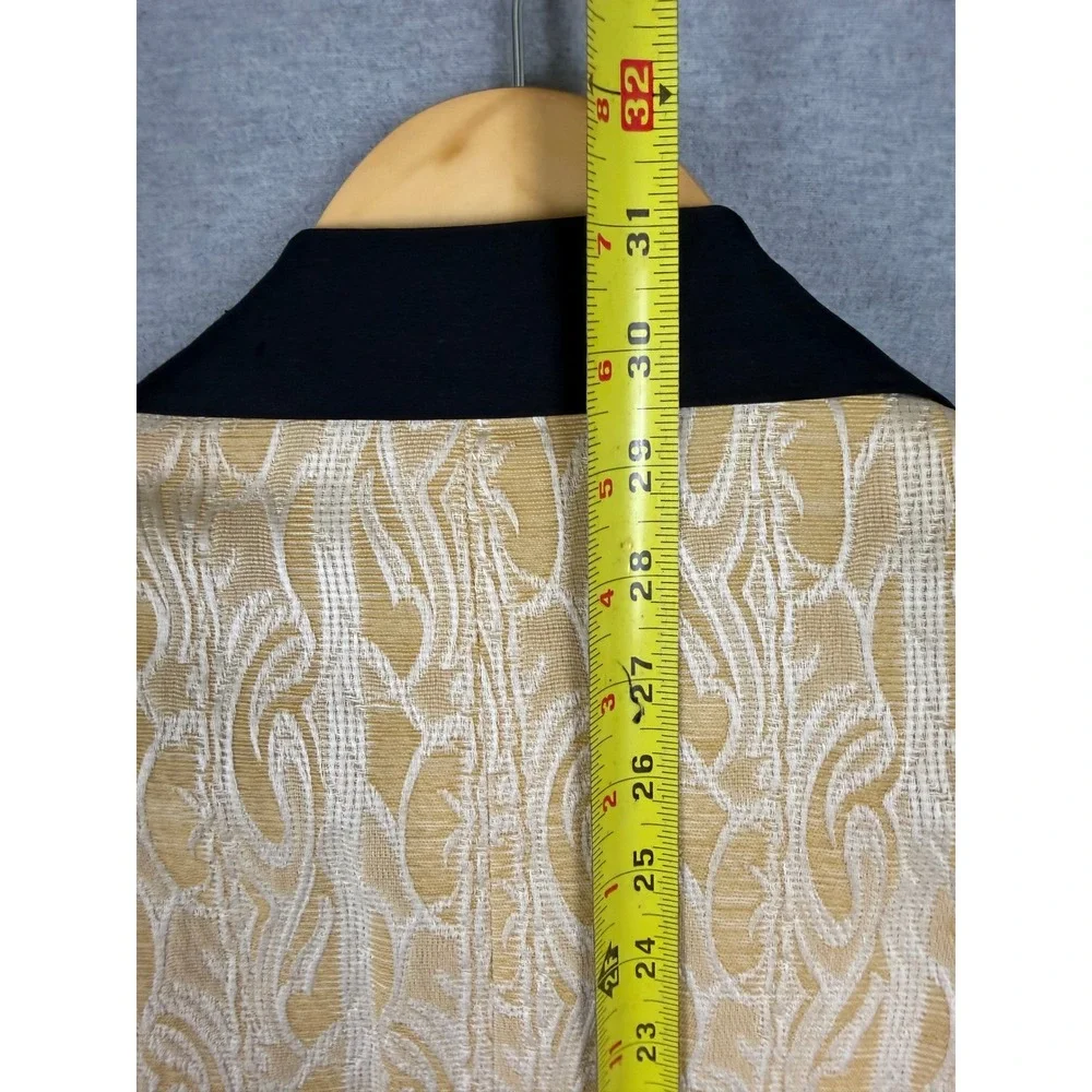 Vintage 50s‎ Delton Dinner Jacket Gold Jacquard Tuxedo Blazer Peak Lapel 38L